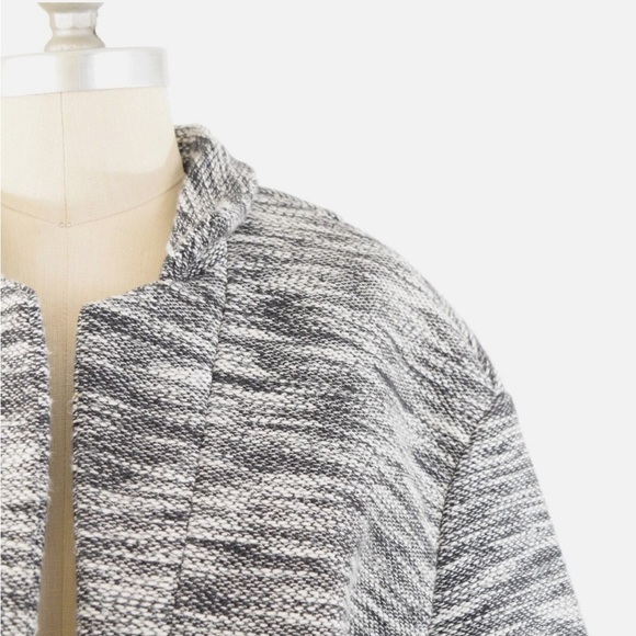 Banana Republic Sweater Jacket, size S, Gray Tweed Scuba Knit Long Sleeve - Picture 2 of 9